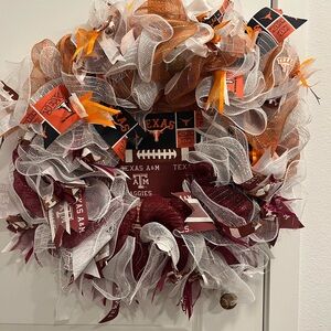 Texas A&M and Texas Longhorns Holiday Wreath